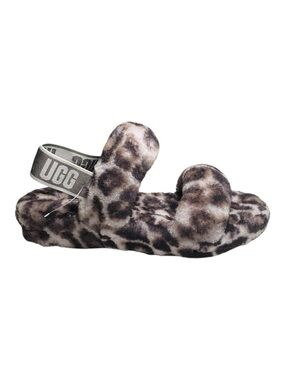 New UGG Oh Yeah Fluff Slipoers Size 10 Panther Print